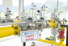Linha de gás natural da SCGÁS em operação, ilustrando a distribuição do combustível em Santa Catarina.