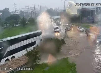 alagamentos causados pelas forte chuvas que atingiram Florianópolis