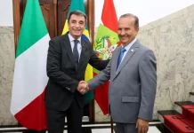 Governador Jorginho Mello e embaixador da Itália, Alessandro Cortese