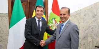 Governador Jorginho Mello e embaixador da Itália, Alessandro Cortese