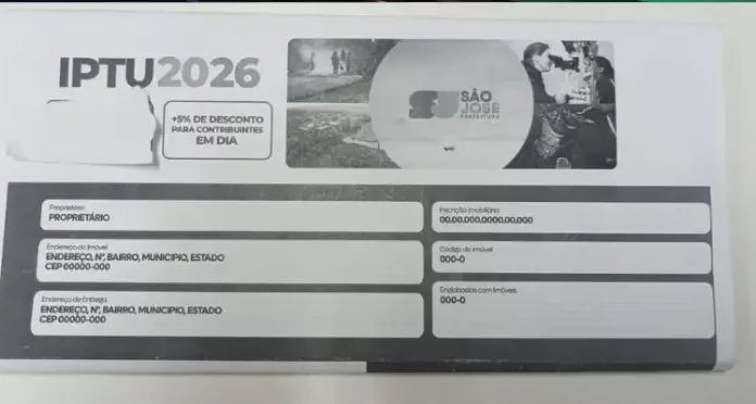 Carnê IPTU 2026 de São José