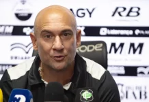 Márcio Zanardi, novo técnico do Figueirense, durante coletiva de imprensa após assumir o comando do time catarinense.