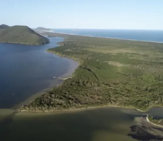 Vista aérea das terras do Quilombo Vidal Martins, em Florianópolis, área envolvida no processo de titulação suspenso pelo TRF-4.