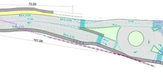 mapa da nova rotatória da Ponte da Lagoa