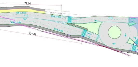 mapa da nova rotatória da Ponte da Lagoa