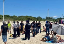 Fiscalização integrada na praia do Campeche reúne forças de segurança e órgãos municipais para coibir irregularidades e garantir a ordem no espaço público.