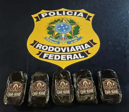 Tabletes de Supermaconha (haxixe) apreendidos pela PRF na BR-101 em Palhoça