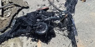 Bicicleta descartada em galeria pluvial de São José agravava alagamentos na cidade