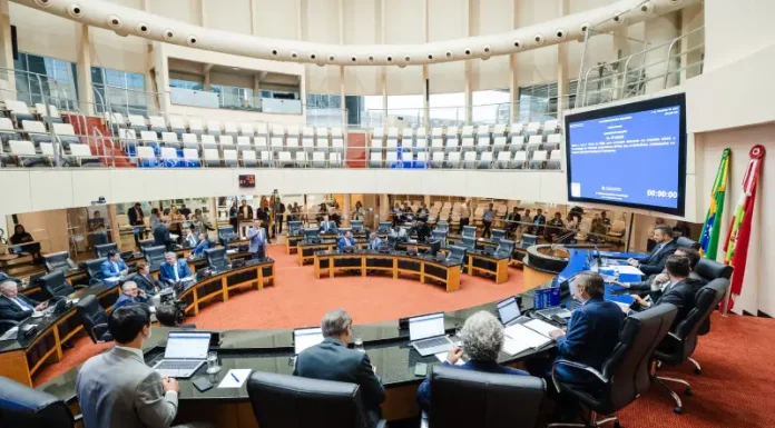 Plenário da Alesc onde deputados aprovaram Projeto de Desconto no IPVA