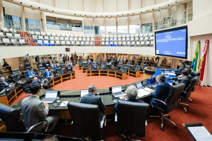 Plenário da Alesc onde deputados aprovaram Projeto de Desconto no IPVA