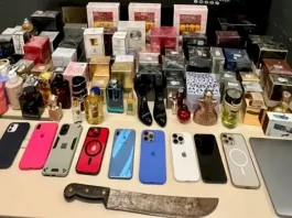 Objetos roubados apreendidos pela polícia