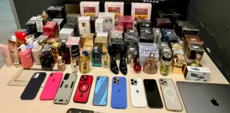 Objetos roubados apreendidos pela polícia