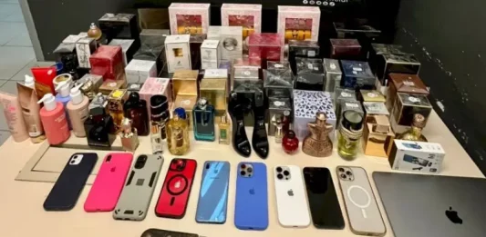 Objetos roubados apreendidos pela polícia