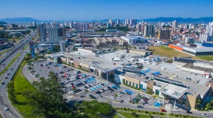 Foto aérea do Shopping Itaguaçu onde será realizado o evento de aniversário de São José, Viva São José – Nossa História Acontece Aqui