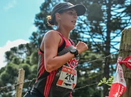 Atleta de São José Yasmin Nogueira Ferreira participando do Campeonato Brasileiro de Trilha e Montanha