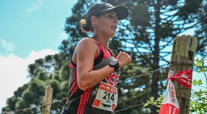 Atleta de São José Yasmin Nogueira Ferreira participando do Campeonato Brasileiro de Trilha e Montanha