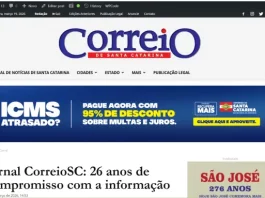 Página web Jornal CorreioSC