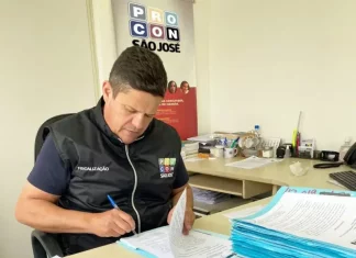 iretor executivo do Procon, Tetê Souza analisando processos