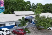 Foto aerea do Hospital Veterináro Municipal de Florianópolis