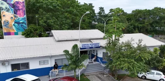 Foto aerea do Hospital Veterináro Municipal de Florianópolis