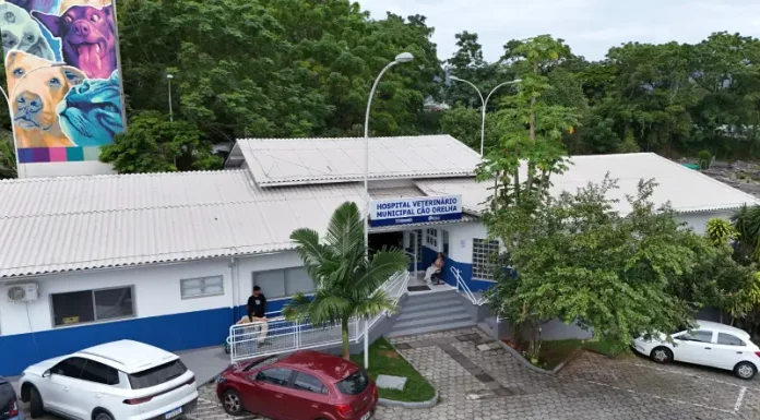 Foto aerea do Hospital Veterináro Municipal de Florianópolis