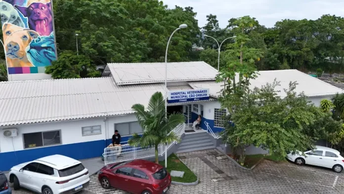Foto aerea do Hospital Veterináro Municipal de Florianópolis
