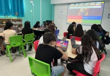 Jogos digitais ensinam tecnologia e responsabilidade a alunos de São José Alunos do curso de Jogos Digitais em aula