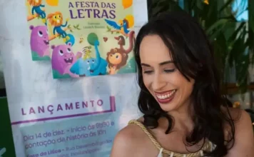 Autora Maíra Pavan com seu livro “Festa das Letras",participa da Semana do Livro Infantil de Florianópolis