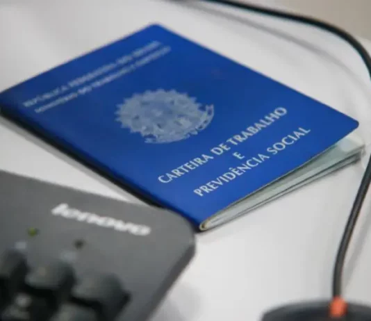 Foto de carteira de trabalho, simbolizando as vagas de empregos em Santa Catarina