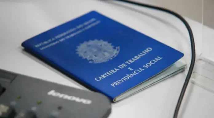 Foto de carteira de trabalho, simbolizando as vagas de empregos em Santa Catarina