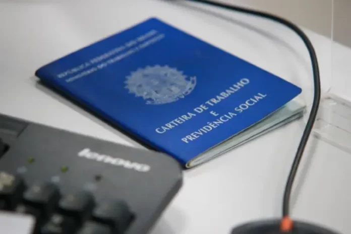 Foto de carteira de trabalho, simbolizando as vagas de empregos em Santa Catarina