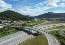 Foto aerea do viaduto do contorno viário que receberá manutenção
