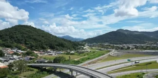 Foto aerea do viaduto do contorno viário que receberá manutenção