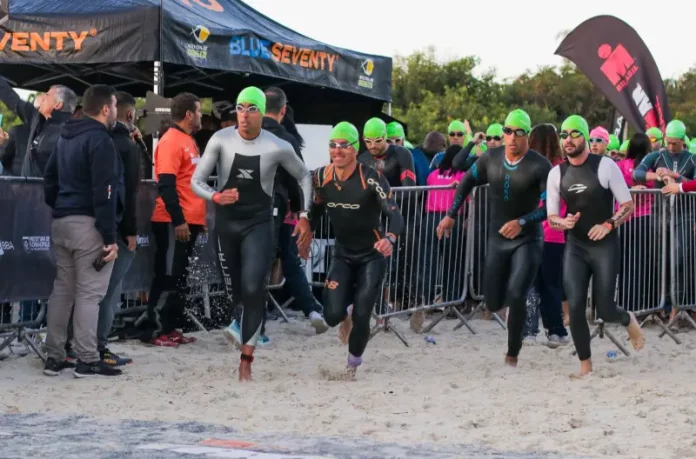 Atletas participando do IRONMAN Brasil
