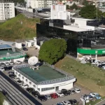 Vista aérea do Cigerd, em Florianópolis, com a antena da Defesa Civil de SC usada para receber imagens de satélite e monitorar o tempo em tempo real.
