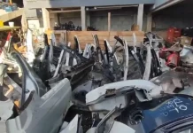 peças apreendidas em desmanche clandestino