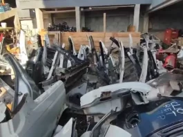 peças apreendidas em desmanche clandestino