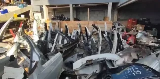 peças apreendidas em desmanche clandestino