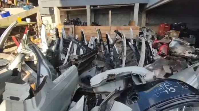peças apreendidas em desmanche clandestino