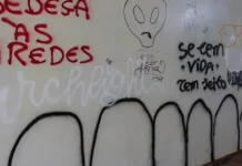 Muro com pichações