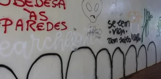 Muro com pichações
