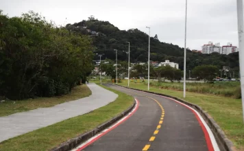 Foto da ciclovia da orla na Via Expressa Sul