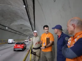 Defesa Civil prepara simulado de emergência com produto perigoso no Túnel Antonieta de Barros Agentes da Defesa Civil e Polícia Militar em visita ao Túnel Antonieta de Barros para prepração do simulado de emergência com produto perigoso