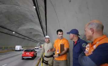 Defesa Civil prepara simulado de emergência com produto perigoso no Túnel Antonieta de Barros Agentes da Defesa Civil e Polícia Militar em visita ao Túnel Antonieta de Barros para prepração do simulado de emergência com produto perigoso