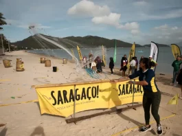 Participantes do Saragaço, competindo em provas da gincana cultural