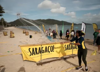 Participantes do Saragaço, competindo em provas da gincana cultural