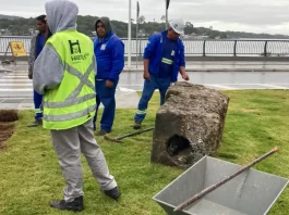 Florianópolis encontra vestígios da antiga Estação Radiotelegráfica da Lagoa da Conceição Foto do achado arqueológico na Lagoa da Conceição