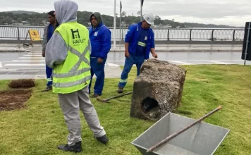 Florianópolis encontra vestígios da antiga Estação Radiotelegráfica da Lagoa da Conceição Foto do achado arqueológico na Lagoa da Conceição