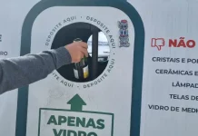 São José recicla 116,5 toneladas de vidro no primeiro semestre de 2026 Ponto de coleta de reciclagem de vidro em São José