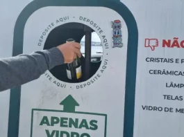 São José recicla 116,5 toneladas de vidro no primeiro semestre de 2026 Ponto de coleta de reciclagem de vidro em São José